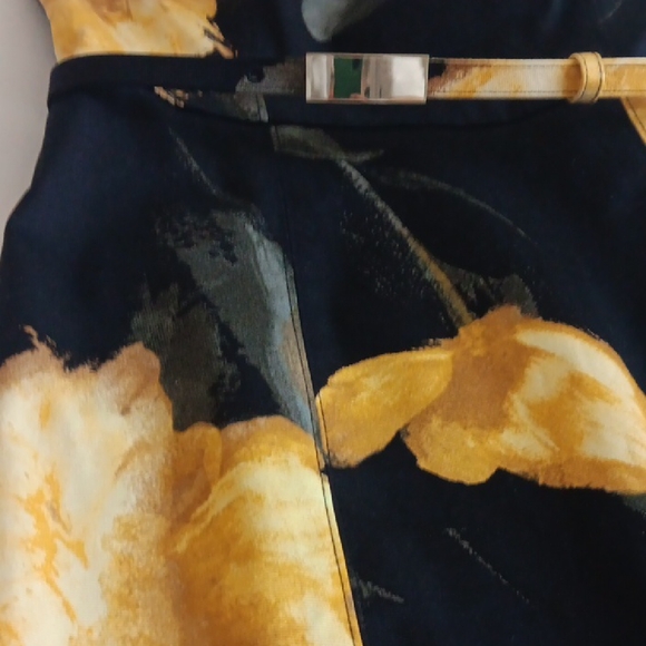 White House Black Market Gold and Black Sheath Midi Dress - Picture 6 of 7